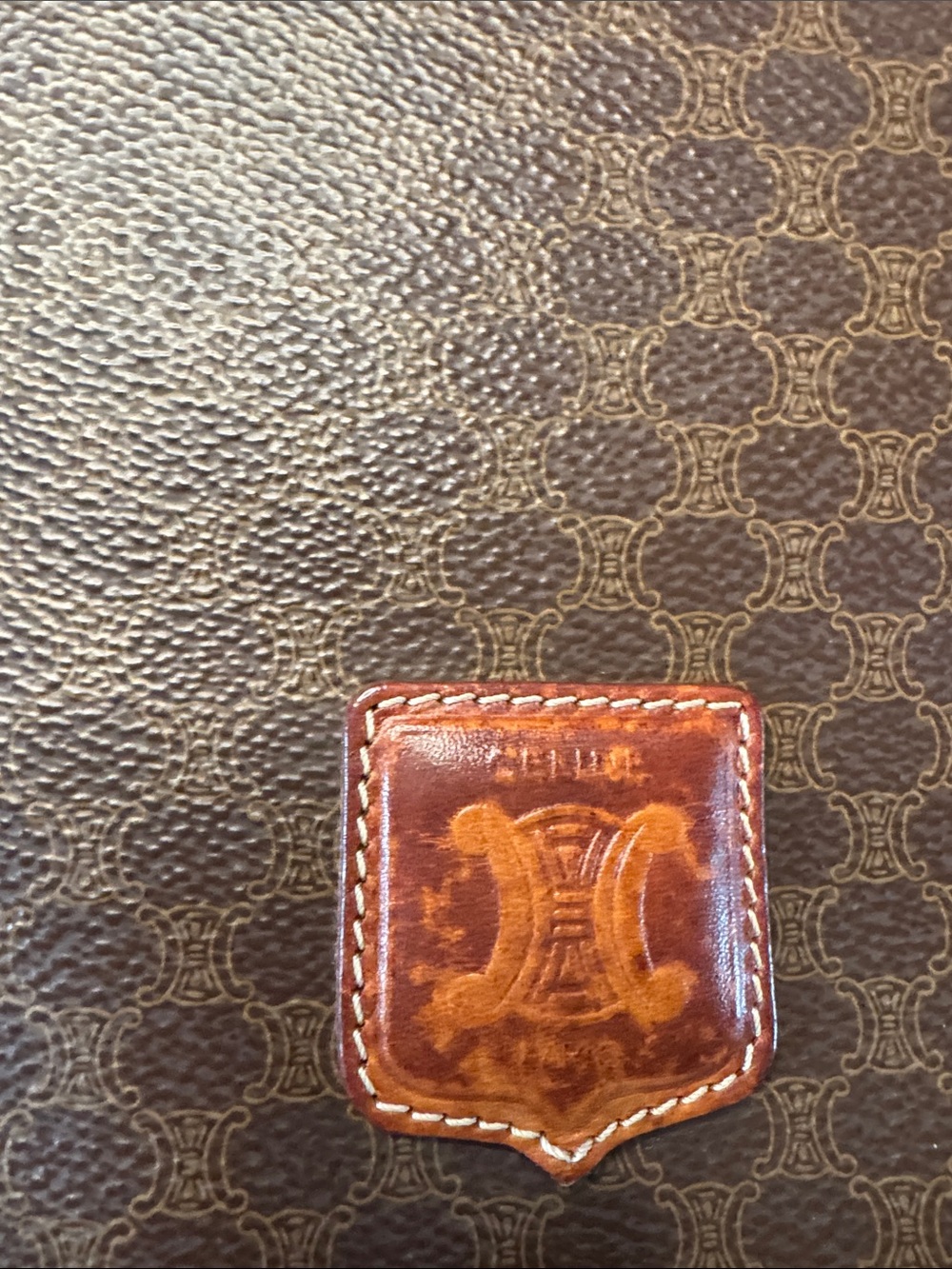 CELINE Vintage Macadam Triomphe Structured Crossbody Bag M14 Made In Italy - Picture 4 of 15